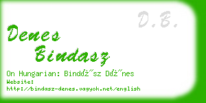 denes bindasz business card